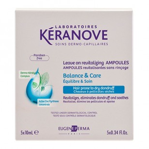 Keranove - Ампули против пърхот за коса със суха себорея - 5 x 10 ml